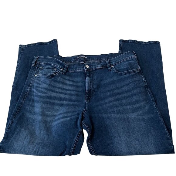 Calvin Klein Jeans Men's Size 40x32 Dark Blue Straight Fit Stretch Denim - Picture 2 of 6